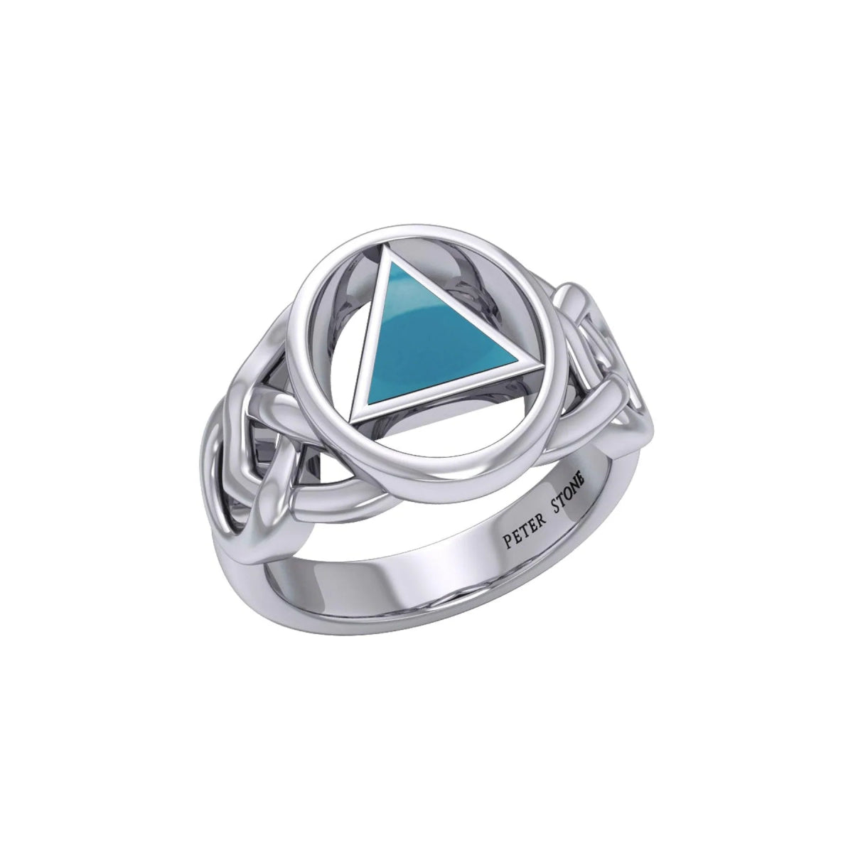 AA Recovery Inlaid Silver Ring TRI1273 - Sobervation
