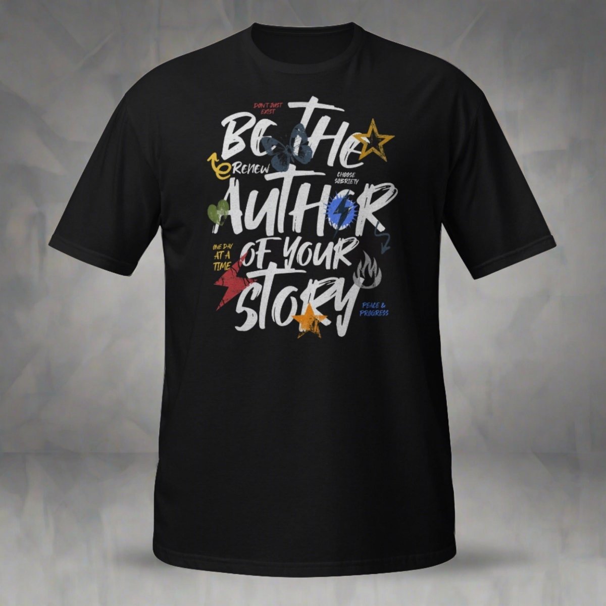 "Author Your Sobriety" Unisex Essential Tee - Black / S | Sobervation