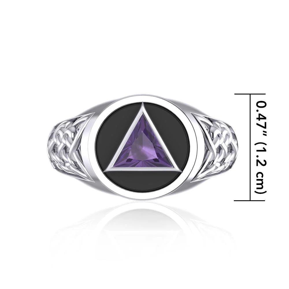 Celtic AA Recovery Silver Ring - Sobervation
