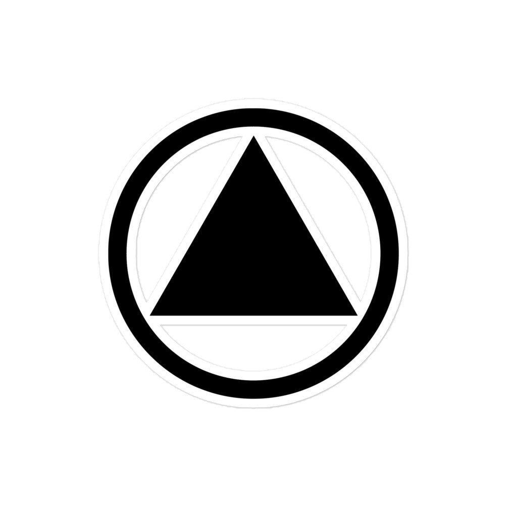 Classic Black Sobriety Symbol Sticker - 4″×4″ | Sobervation