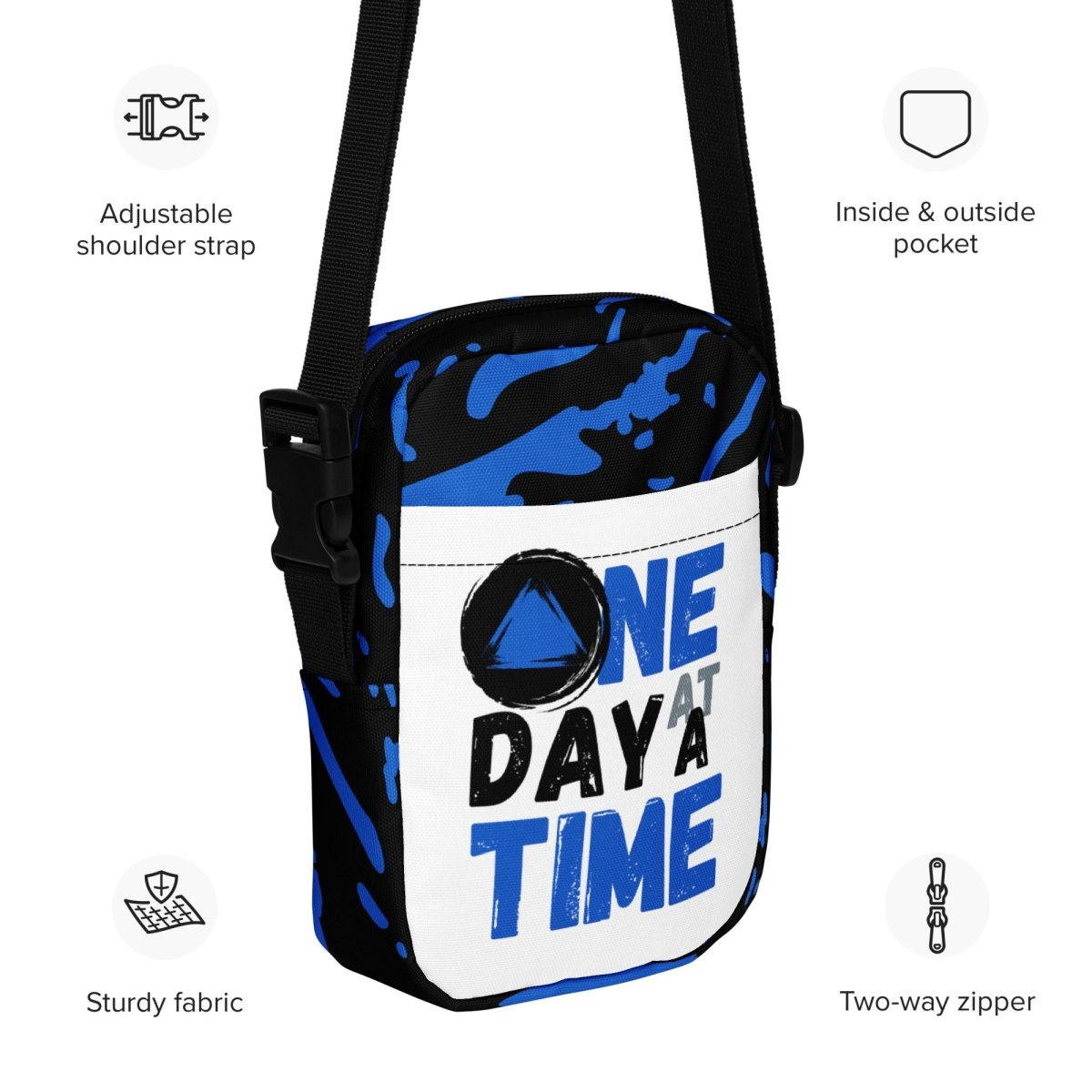 Daily Milestone Crossbody Bag - 'One Day at a Time' Design - | Sobervation