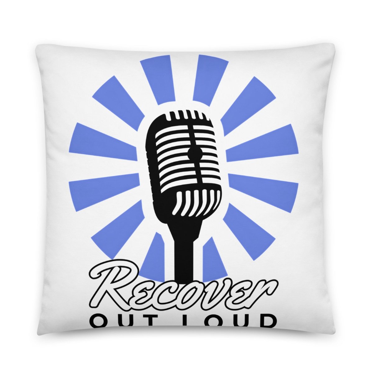 Echoes of Recovery Pillow - 'Recover Out Loud' Microphone Design - 22″×22″ | Sobervation