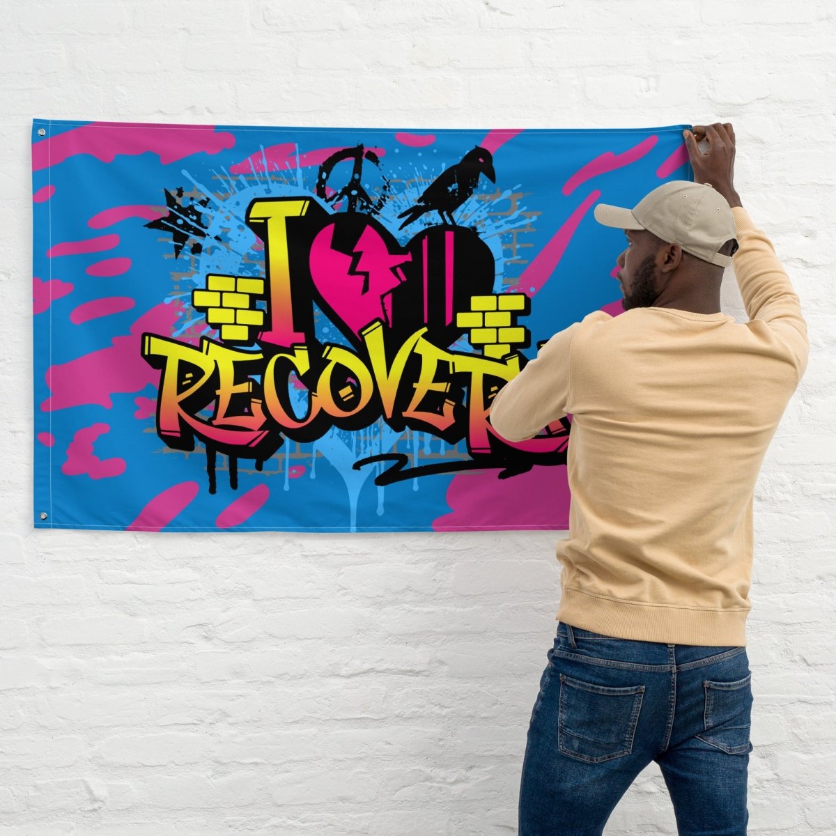 Heart of Recovery Graffiti Flag - Default Title | Sobervation