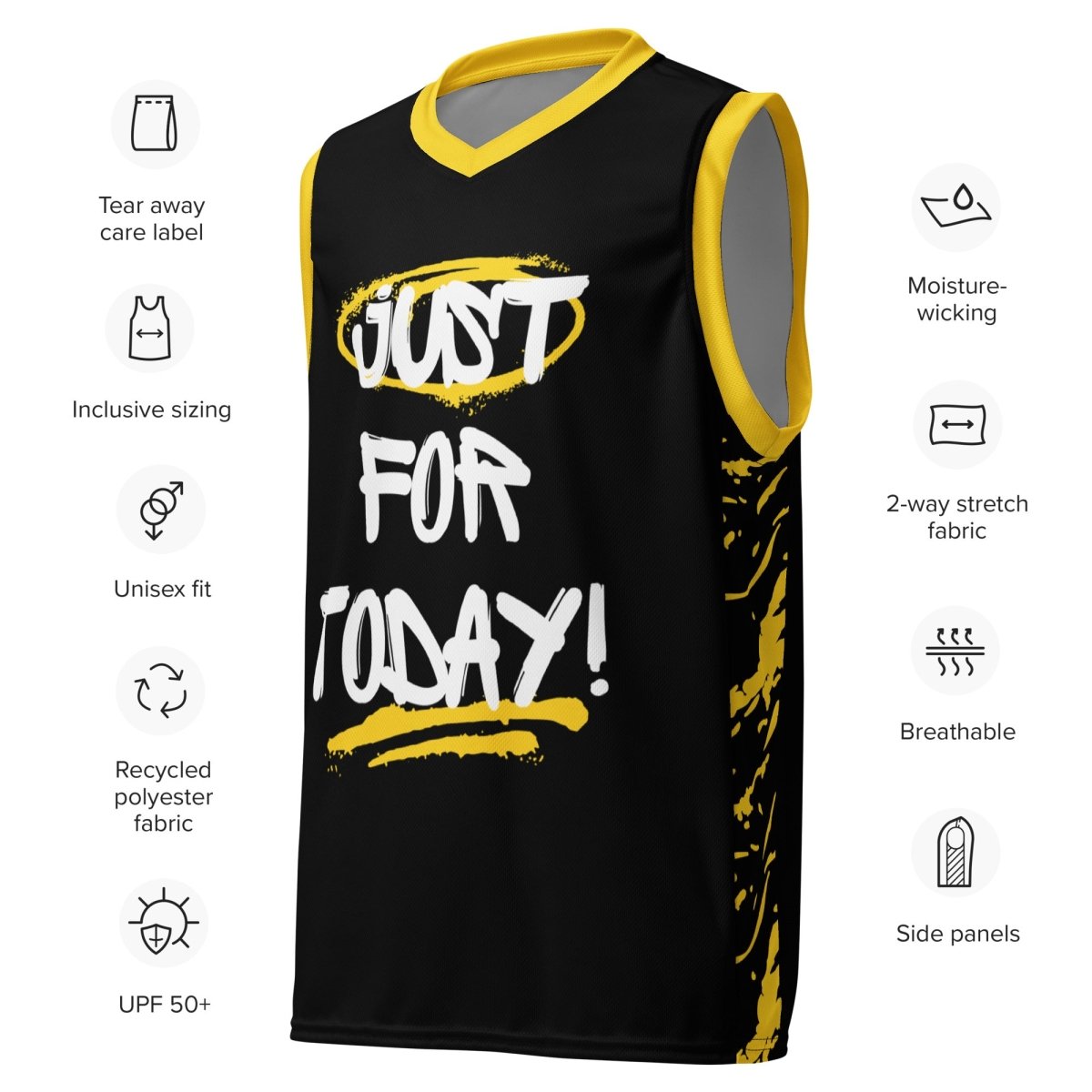 Just For Today Recycled Unisex Basketball Jersey - | Sobervation