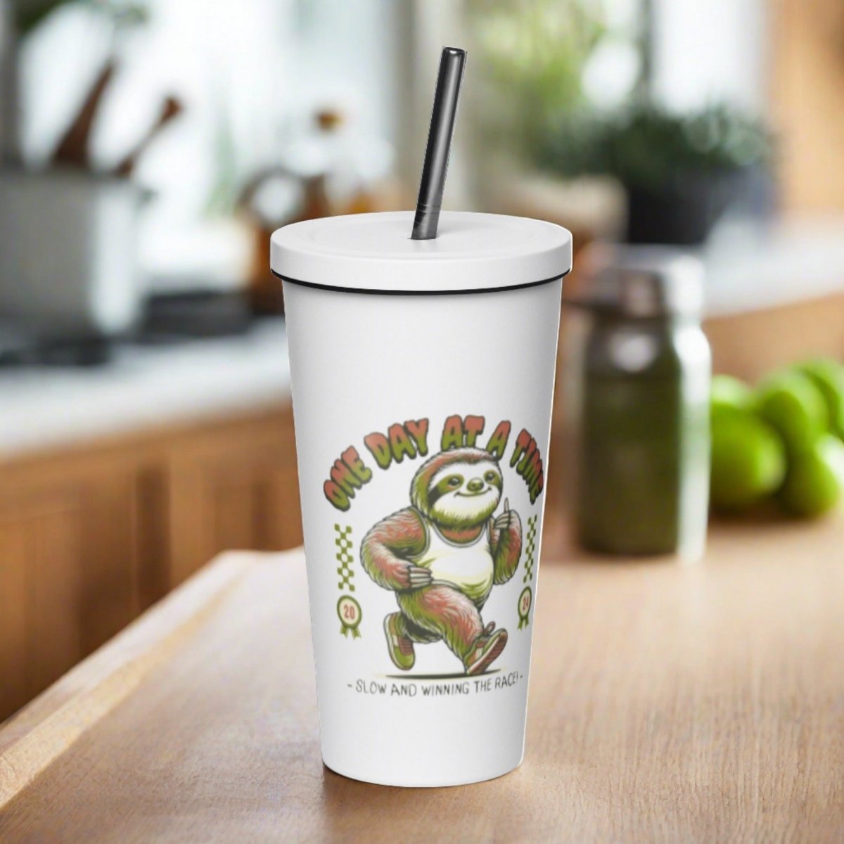 One Day at a Time Sloth Insulated Tumbler - | Sobervation