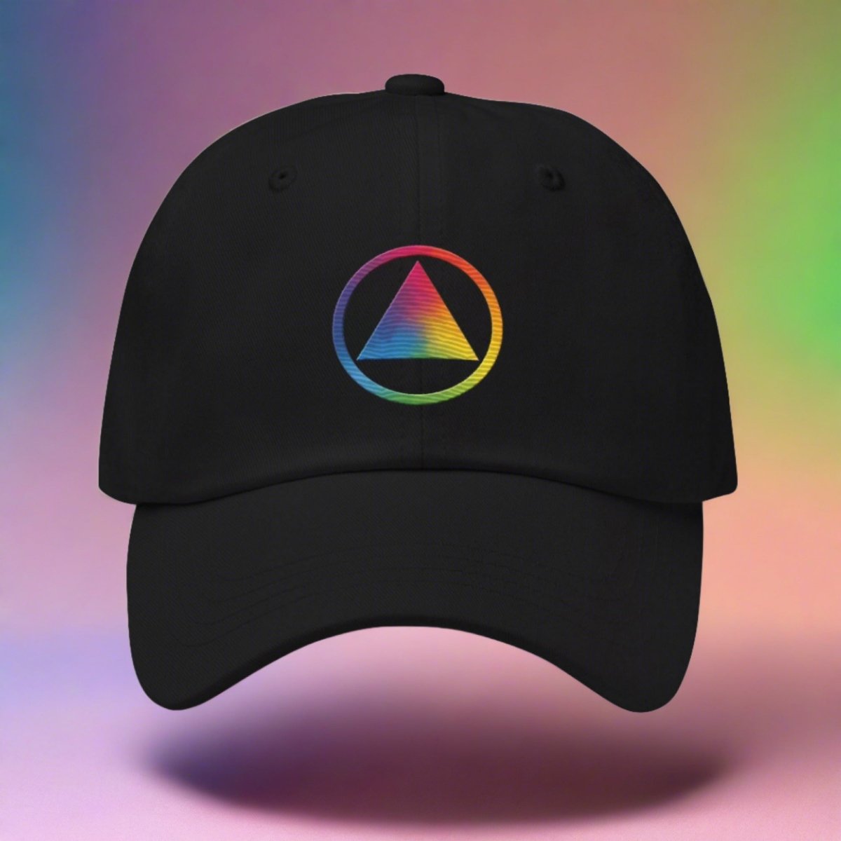 Rainbow Resilience Embroidered Pride Dad Hat - Black | Sobervation