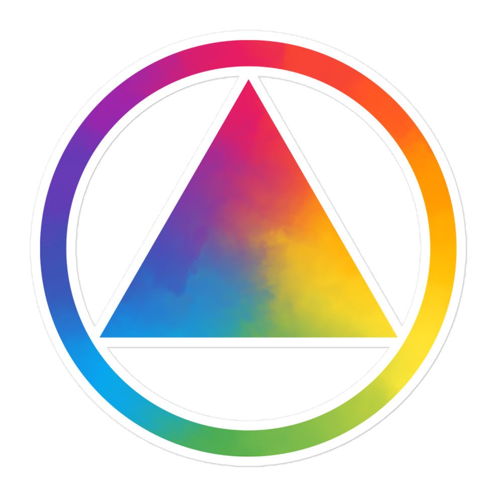 Rainbow Resilience Sobriety Triangle Vinyl Sticker - 5.5″×5.5″ | Sobervation