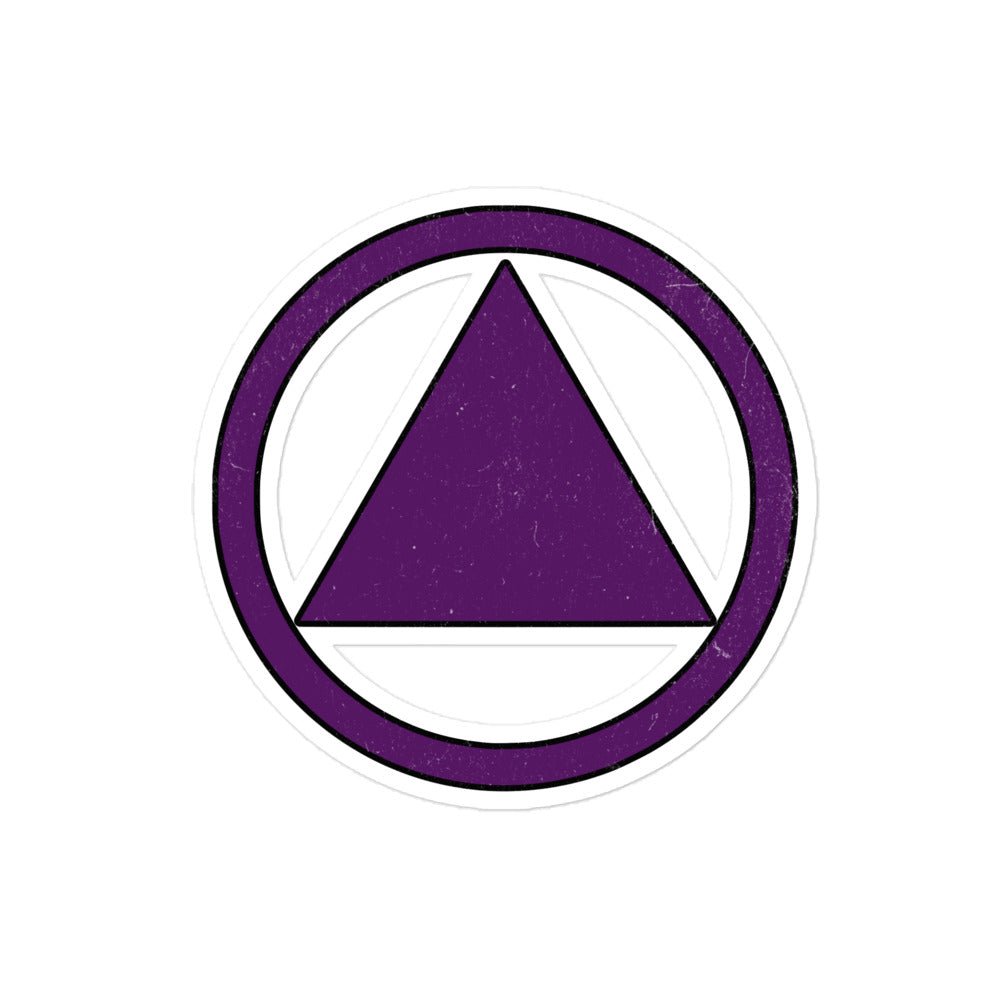 Regal Purple Sobriety Symbol Sticker - 4″×4″ | Sobervation