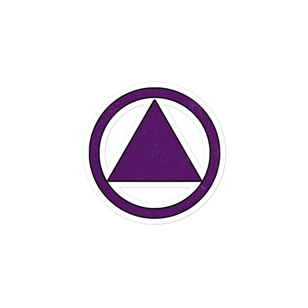 Regal Purple Sobriety Symbol Sticker - 3″×3″ | Sobervation