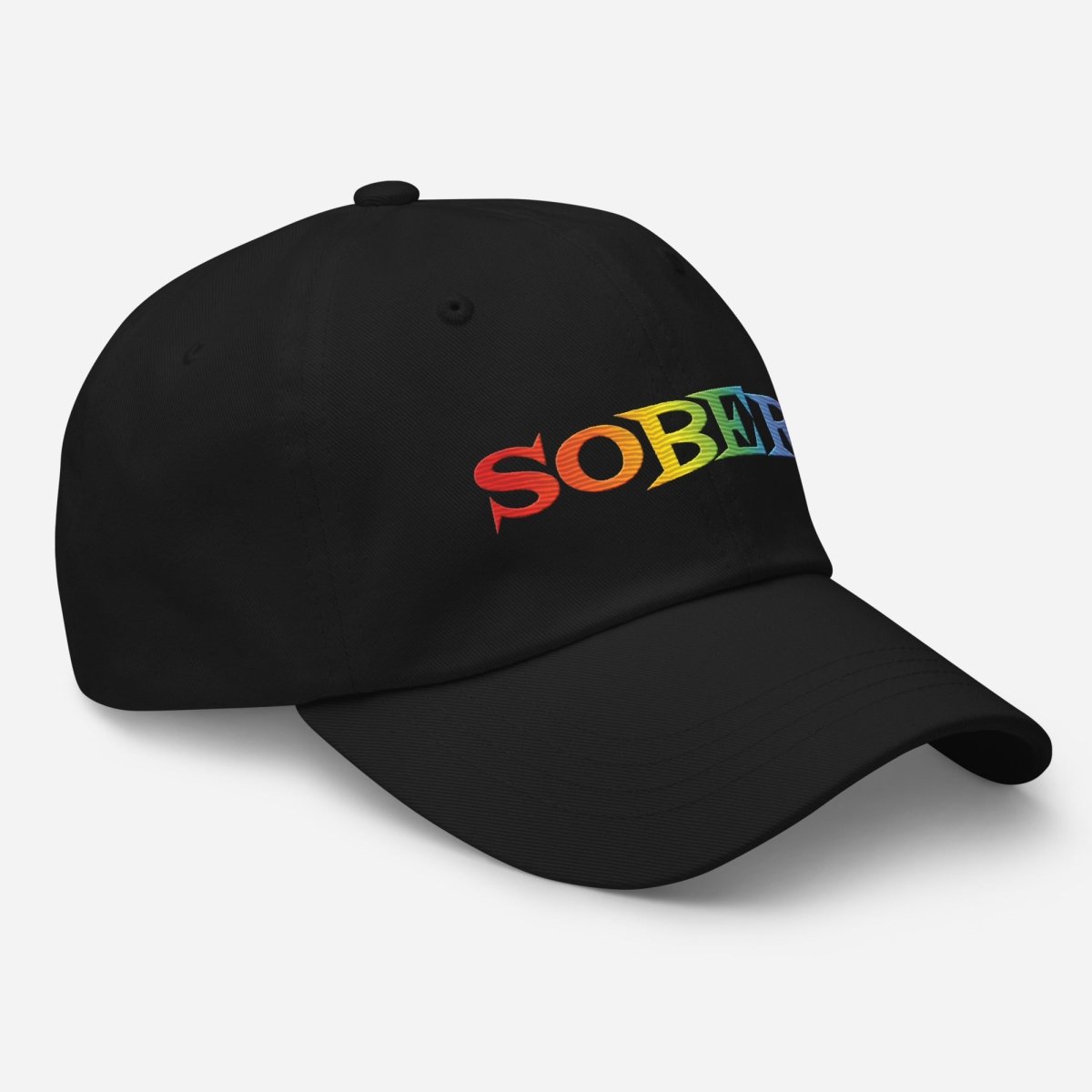 "SOBER" Rainbow Embroidered Dad Hat - | Sobervation