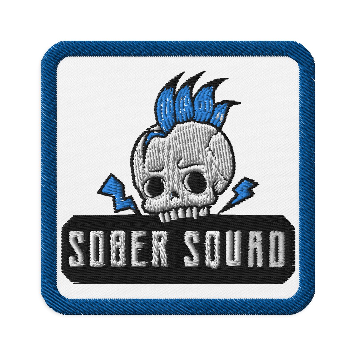 Sober Squad Punk Skull Embroidered Patch - Sobervation