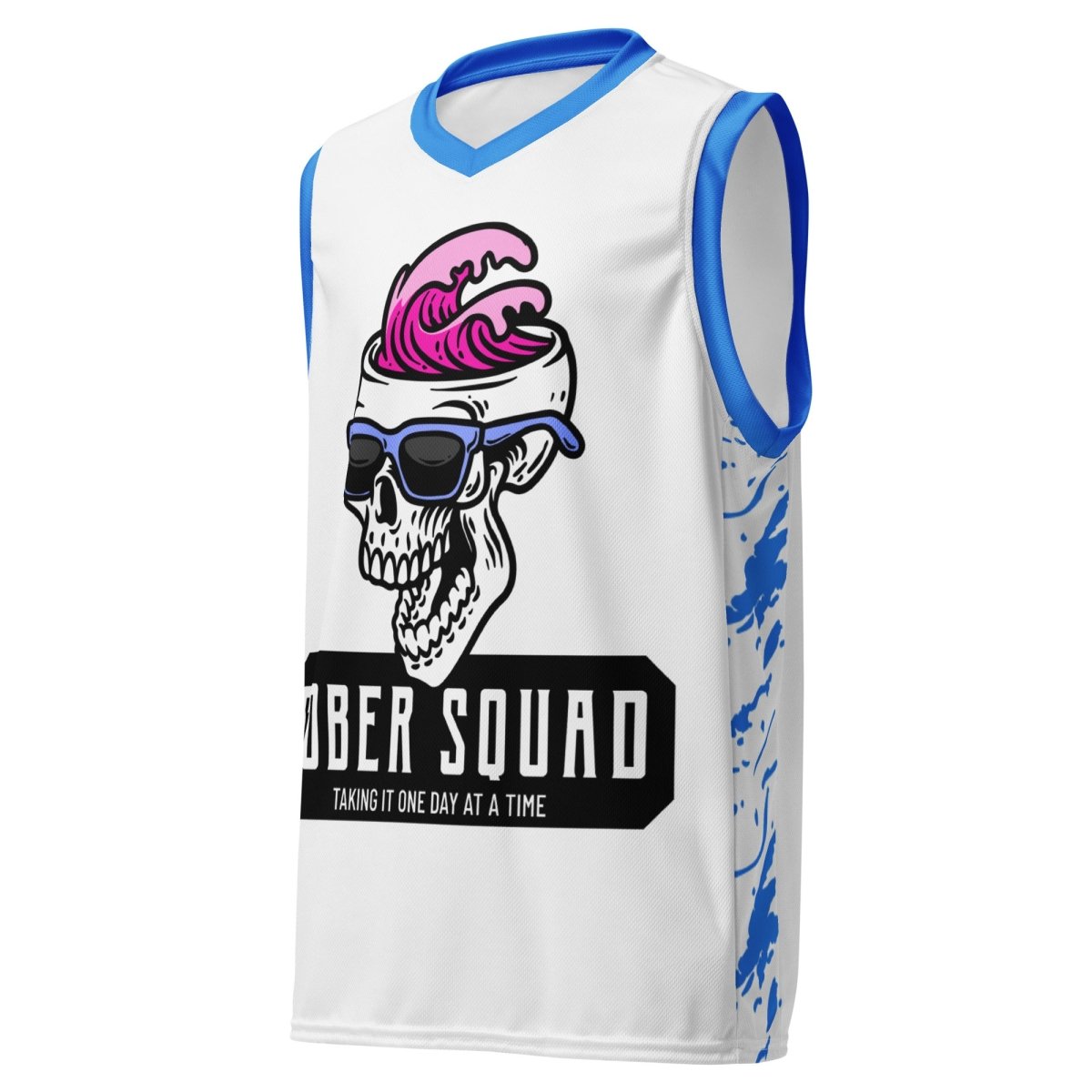 Sober Squad Skull Wave Basketball Jersey - Sobervation