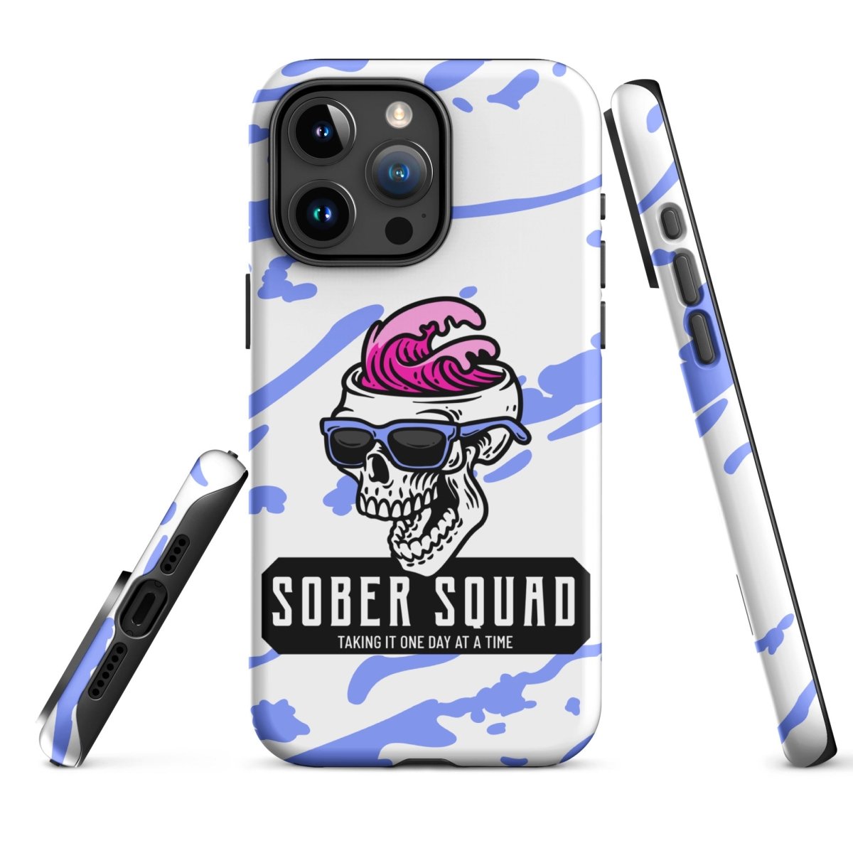 Sober Squad Tough Case for iPhone® - Skull Wave Design - Sobervation