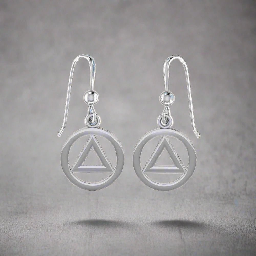 Sobriety Circle Silver Earrings - JE058 - Sobervation