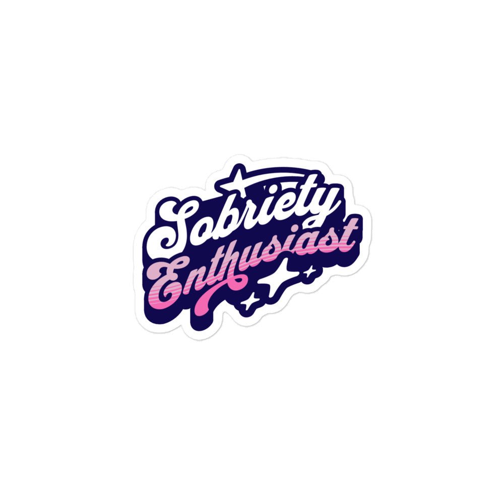 Sobriety Enthusiast Sticker - Vibrant Pink - Sobervation