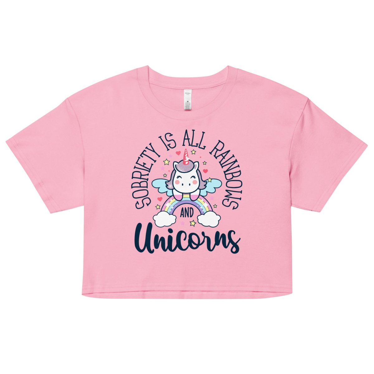 Sobriety is All Rainbows and Unicorns Crop Top for Women - Sobervation