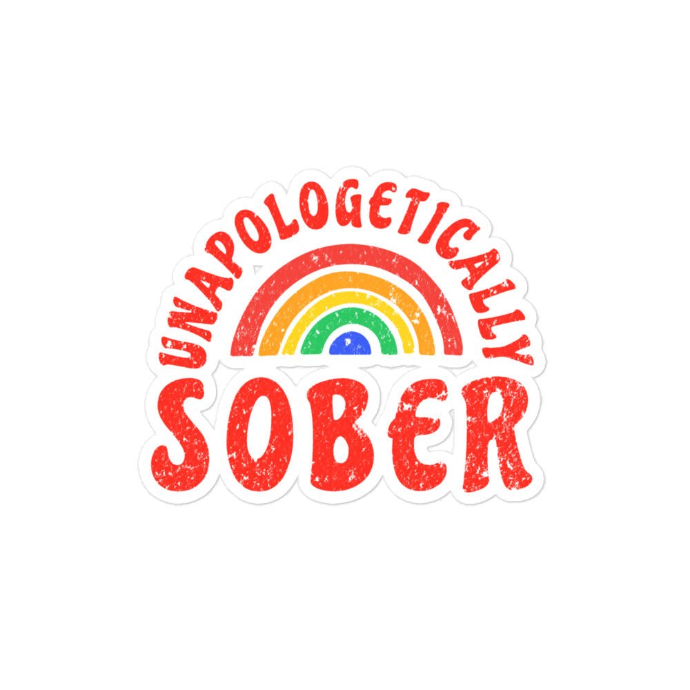Unapologetically Sober Rainbow Sticker - Sobervation