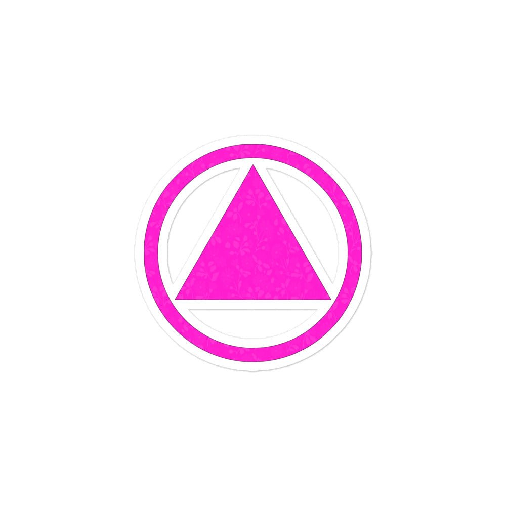Vibrant Pink Sobriety Symbol Sticker - Sobervation