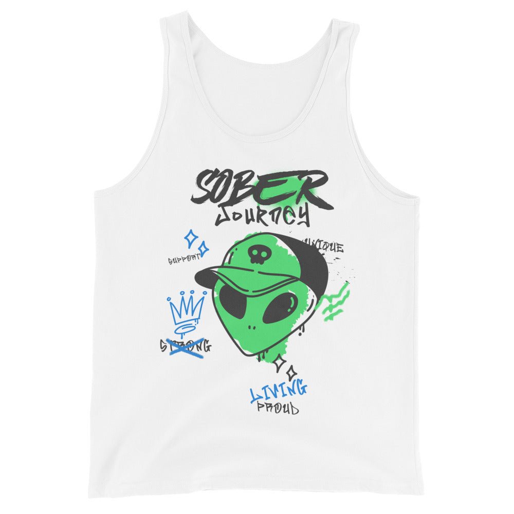 Alien Sober Journey Men's Tank Top - Intergalactic Recovery Series - XS | Sobervation