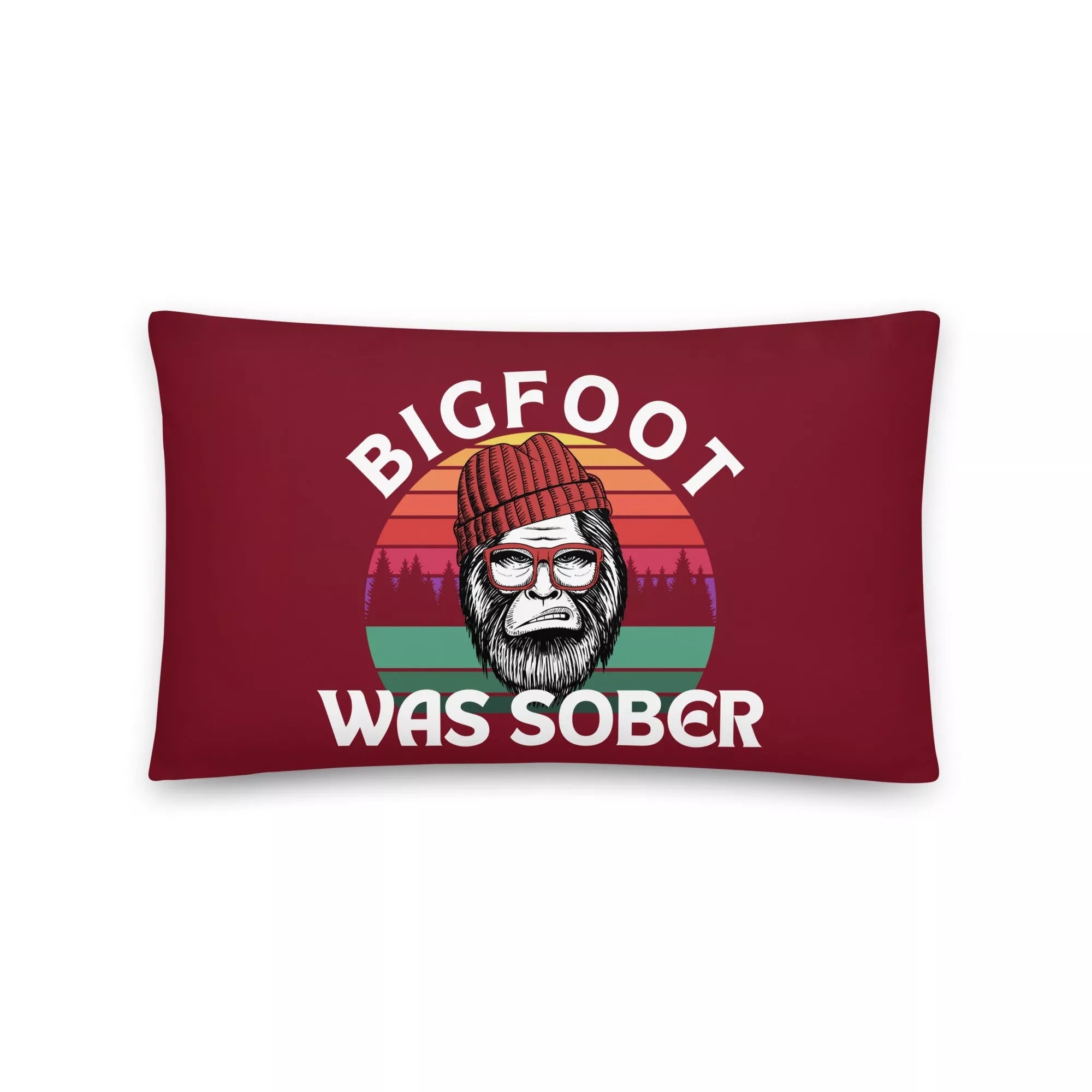 Bigfoot Was Sober! Accent Pillow - 20″×12″ | Sobervation