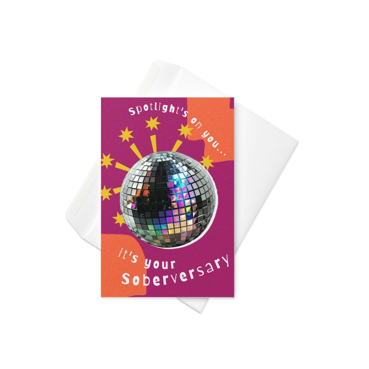 Disco Ball Soberversary Greeting Card - 4″×6″ | Sobervation