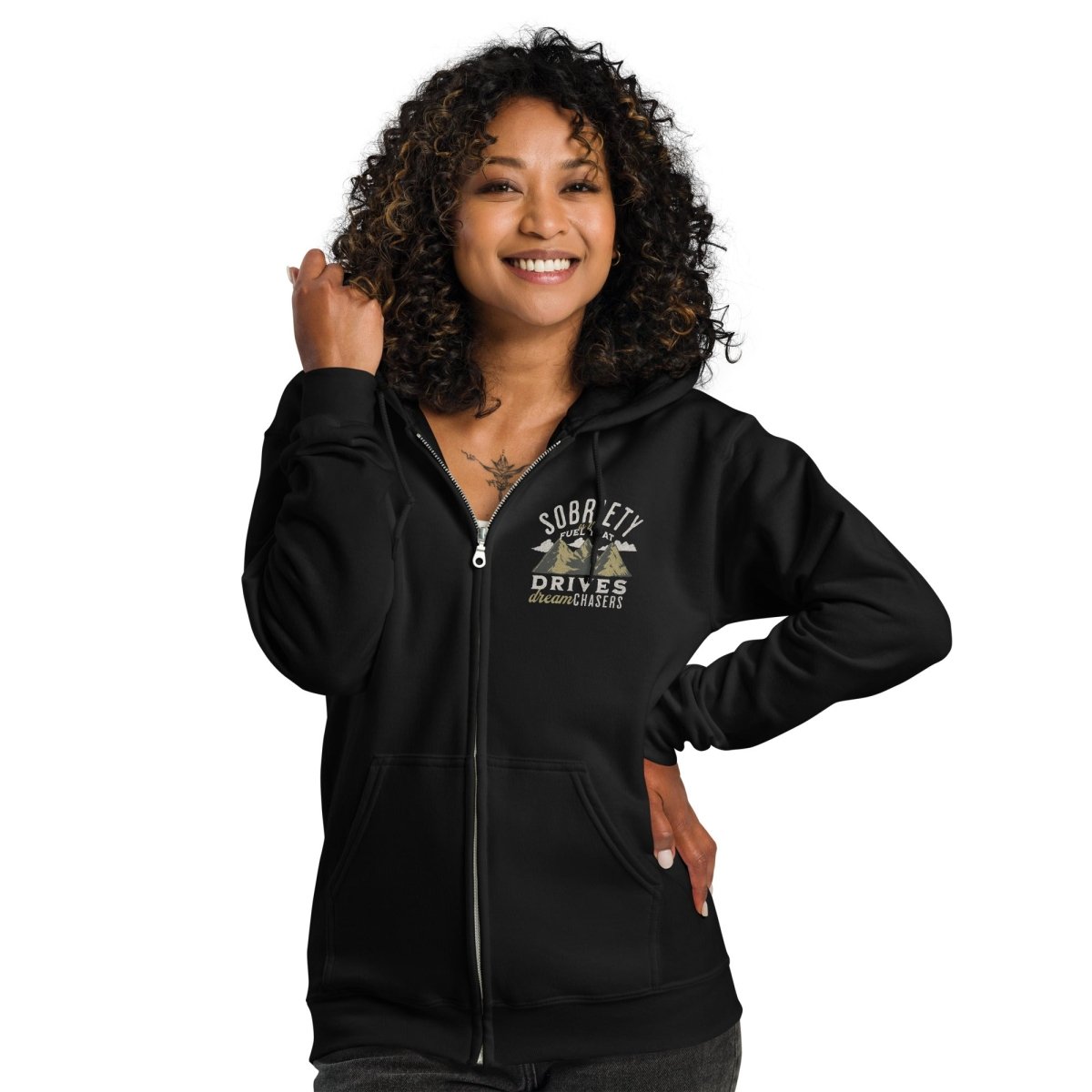 'Dream Chasers' Unisex Zip Hoodie - Sobervation Pursuit Series - | Sobervation
