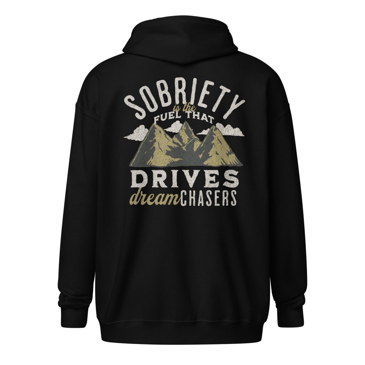 'Dream Chasers' Unisex Zip Hoodie - Sobervation Pursuit Series - Black / S | Sobervation