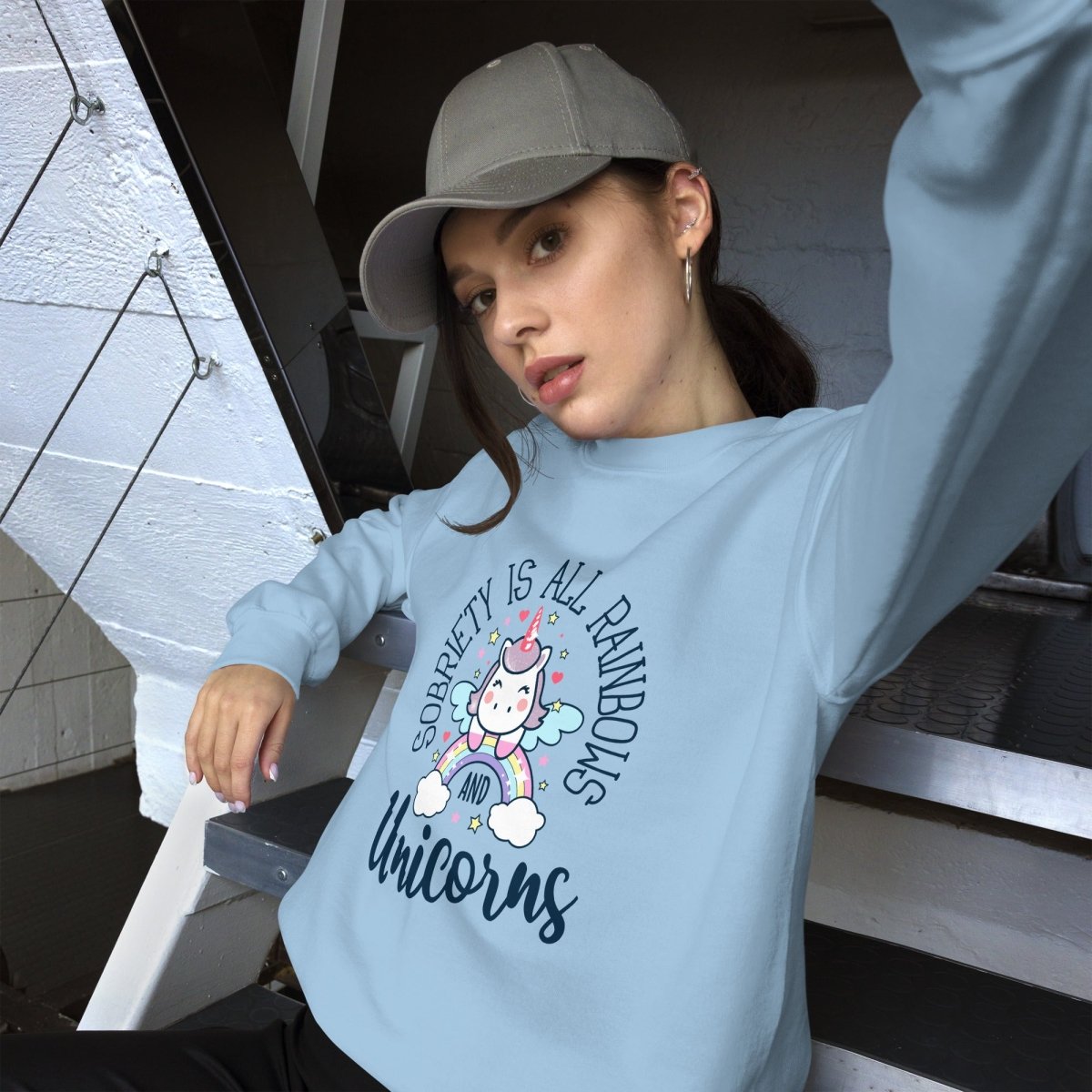 Embark on a Journey of Joy and Clarity: Sobriety Is All Rainbows and Unicorns Sweatshirt - | Sobervation