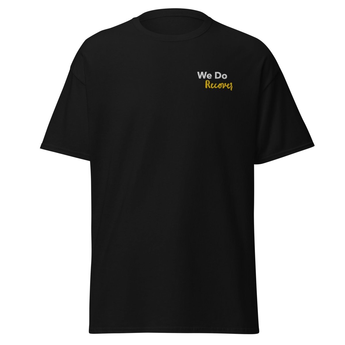 Embroidered 'We Do Recover' Men's Classic Tee - Sobervation Signature Line - Black / S | Sobervation