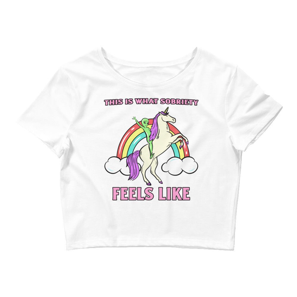Galactic Sobriety Crop Tee - Ride the Rainbow - XS/SM | Sobervation