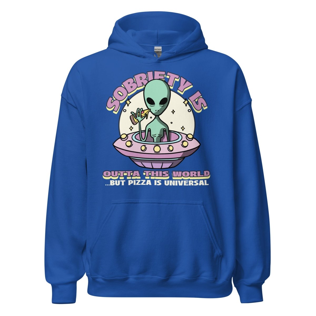 "Galactic Sobriety & Pizza" Unisex Hoodie - Royal / S | Sobervation