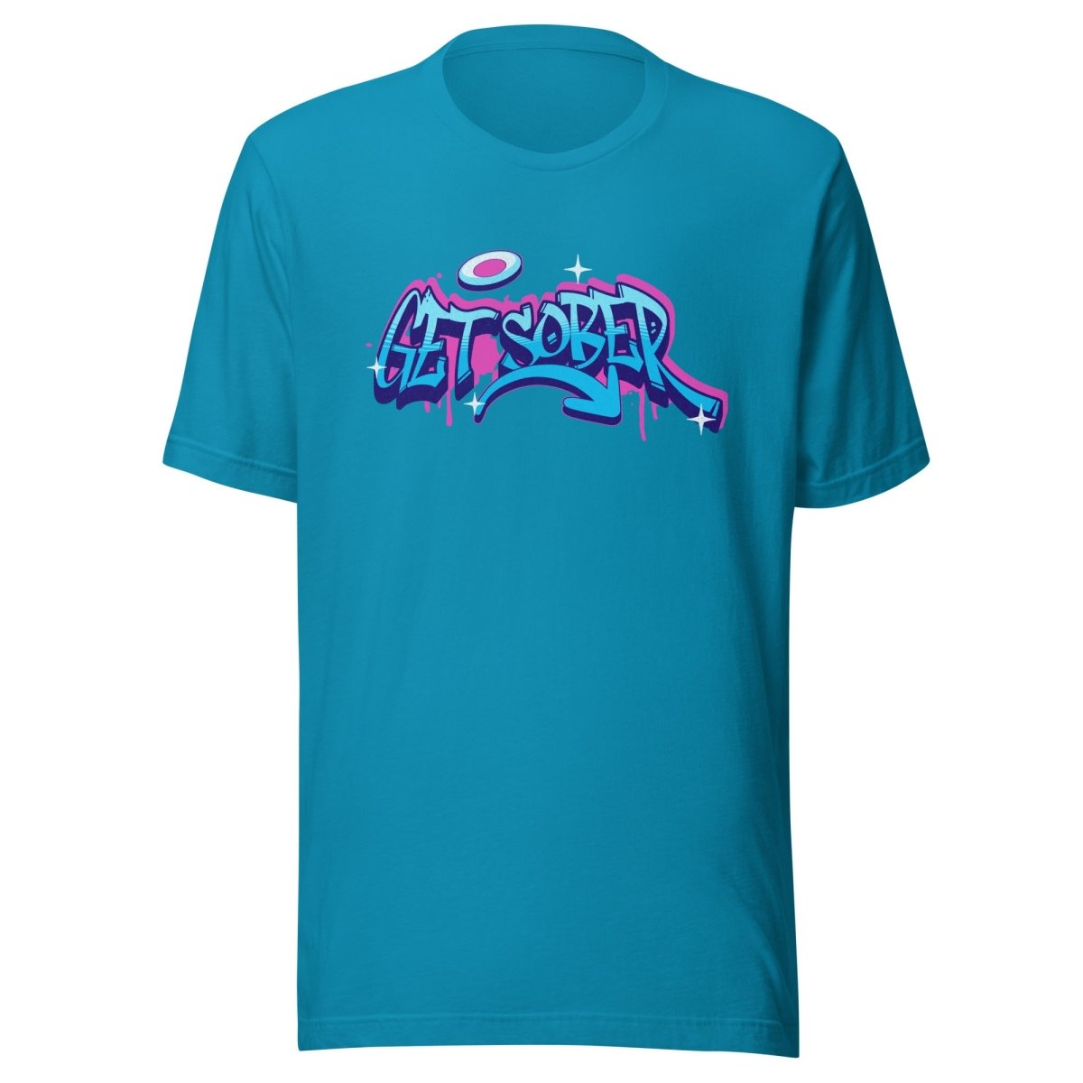 Get Sober Graffiti - Unisex t-shirt - Aqua / S | Sobervation
