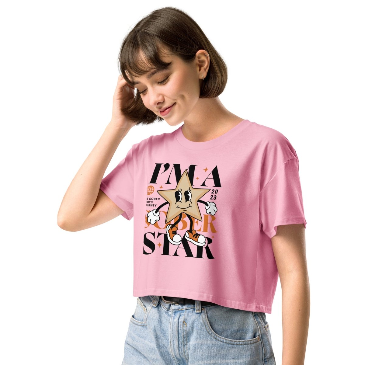 "I'm a Soberstar" Inspirational Crop Top - | Sobervation