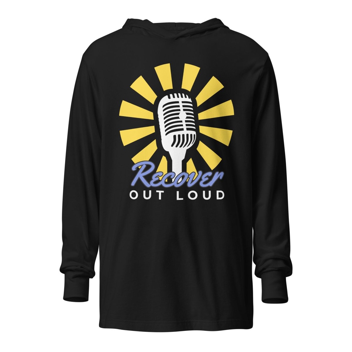 Inspiring "Recover Out Loud" Unisex Hooded Long Sleeve Tee: A Symbol of Courage and Shared Strength - XS | Sobervation