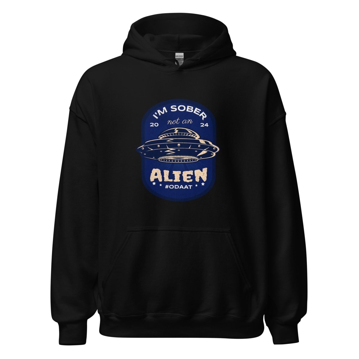 Limited Edition: Sober Not Alien 2024 Hoodie - Rock Your New Beginning - Black / S | Sobervation