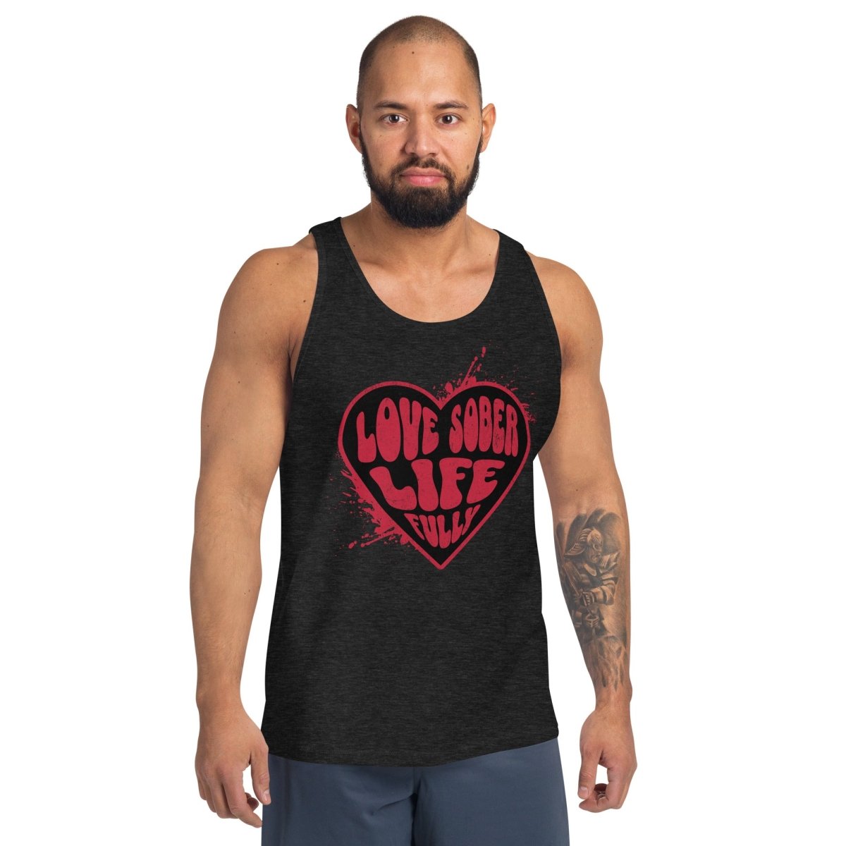 'Love Sober Life Fully' Men's Tank Top - | Sobervation