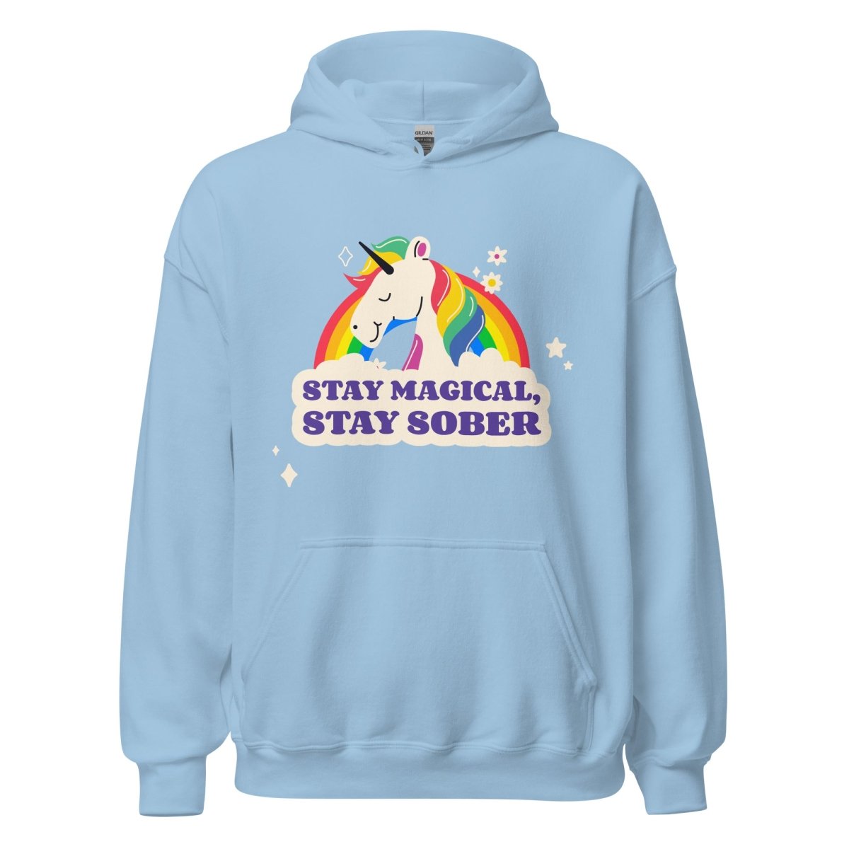 "Magical Sobriety" Unisex Hoodie - Light Blue / S | Sobervation