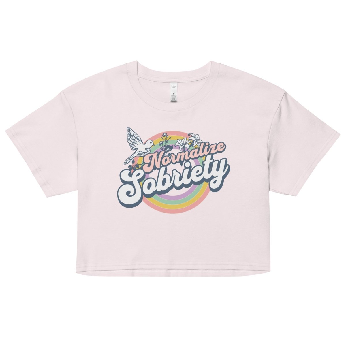 "Normalize Sobriety" Women's Comfort Crop Top - Orchid / S | Sobervation
