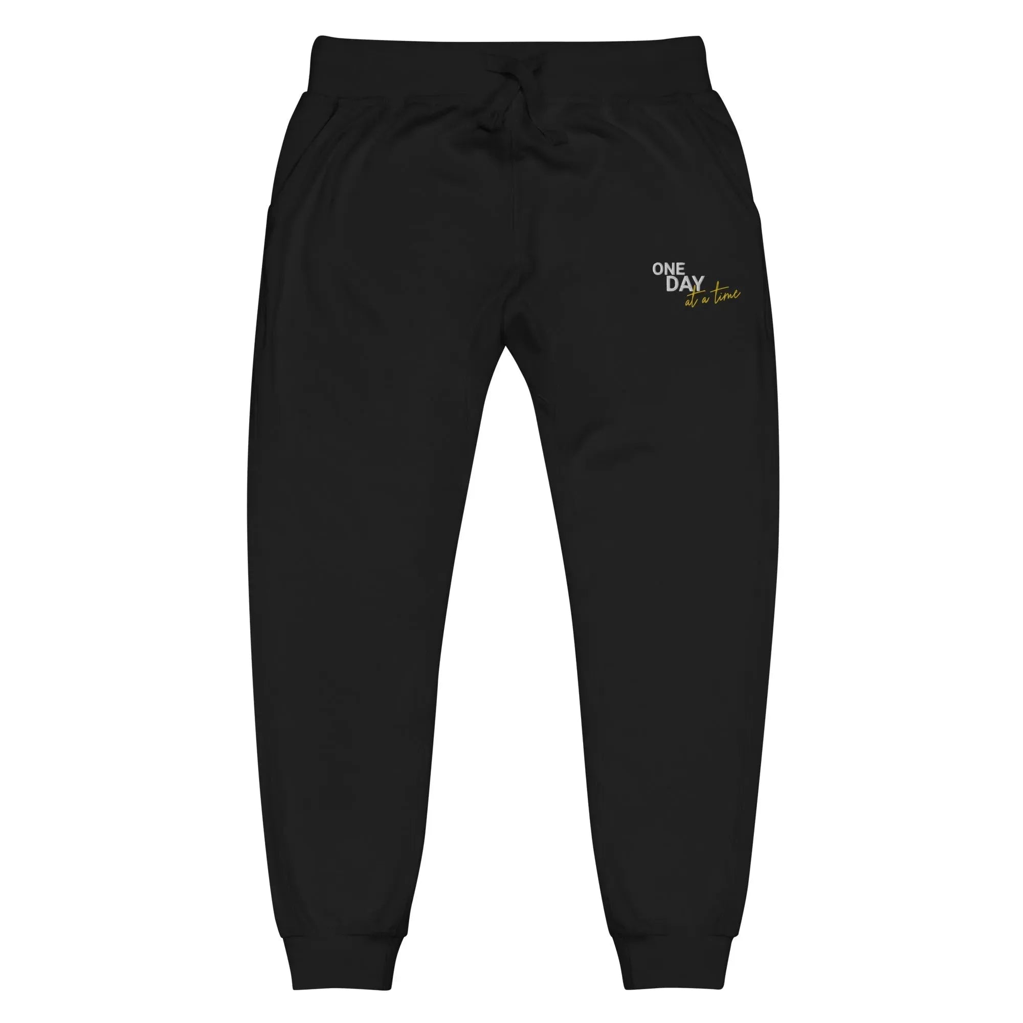 One Day At A Time - Embroidered Unisex fleece sweatpants - | Sobervation