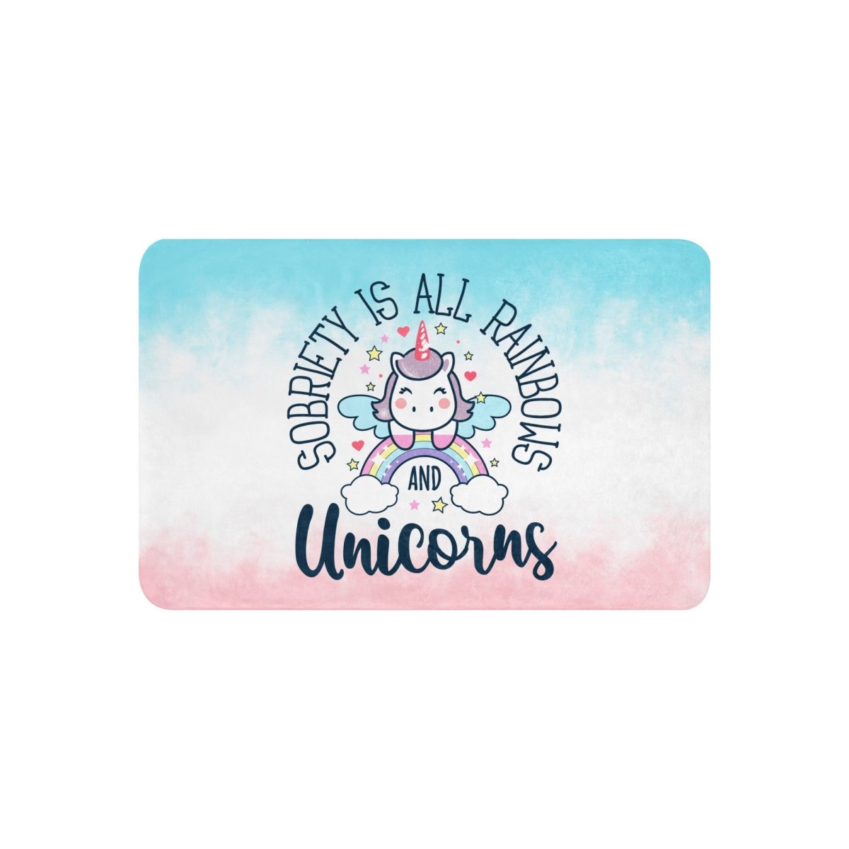 Rainbows & Unicorns Sobriety Sherpa Blanket - 37″×57″ | Sobervation
