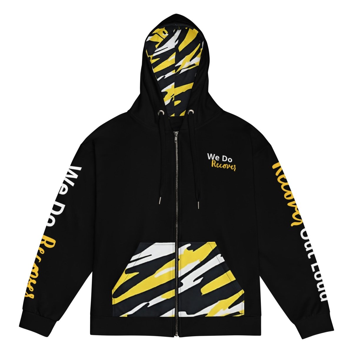 Recovery Champion Unisex Zip Hoodie - Yellow Accents - 2XS | Sobervation