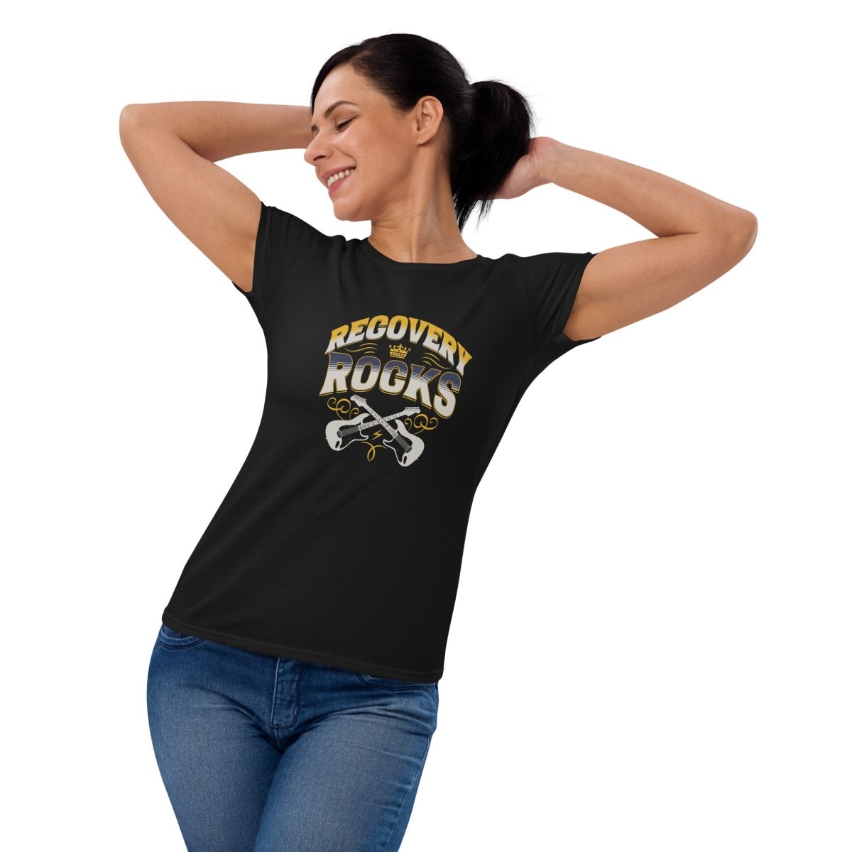 "Recovery Rocks: Amplify Your Comeback" Women's Tee - | Sobervation