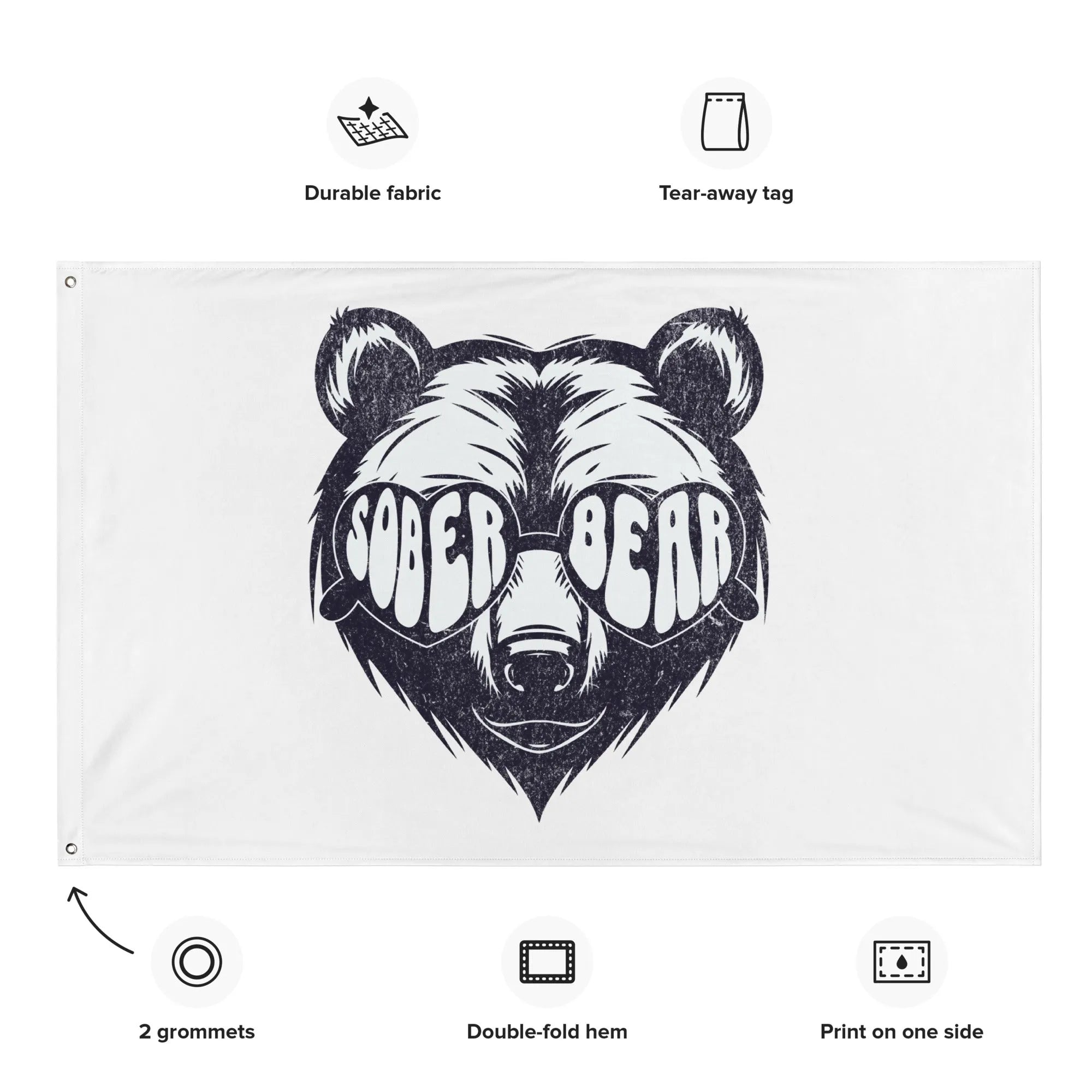 Sober Bear - Flag - Sobervation