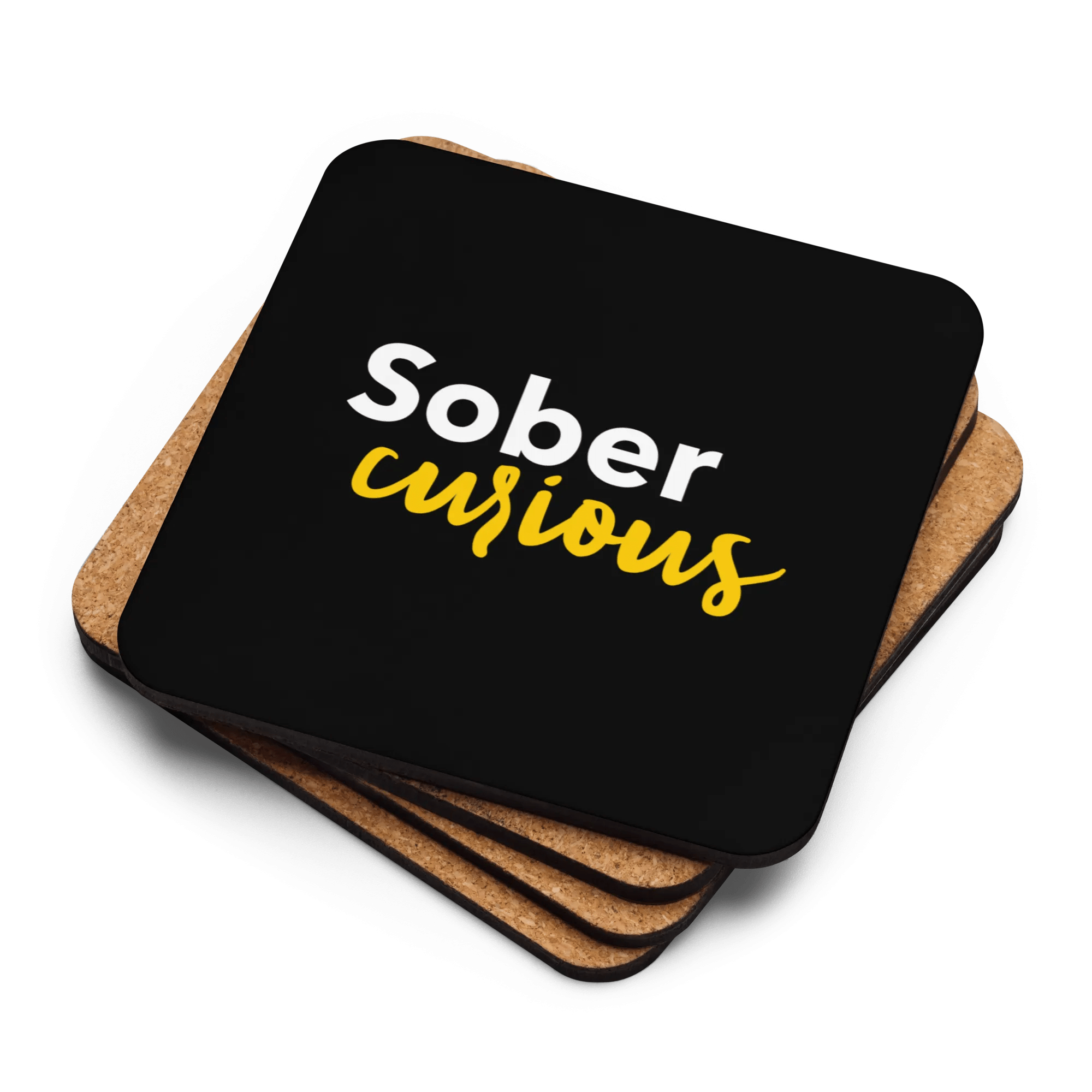 Sober Curious - Cork-back coaster - Sobervation