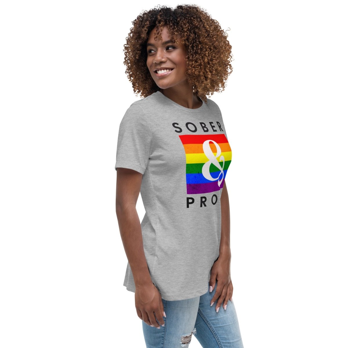 Sober & Proud Rainbow Women's Relaxed Tee - Sobervation