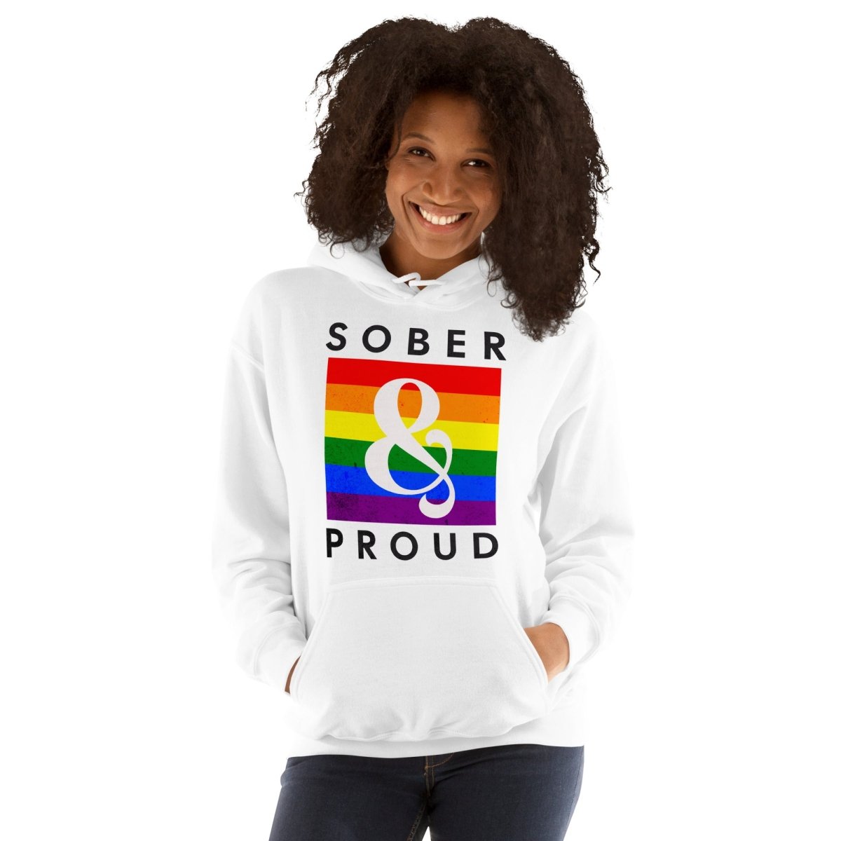 Sober & Proud Unisex Hoodie - Rainbow Resilience Collection - Sobervation