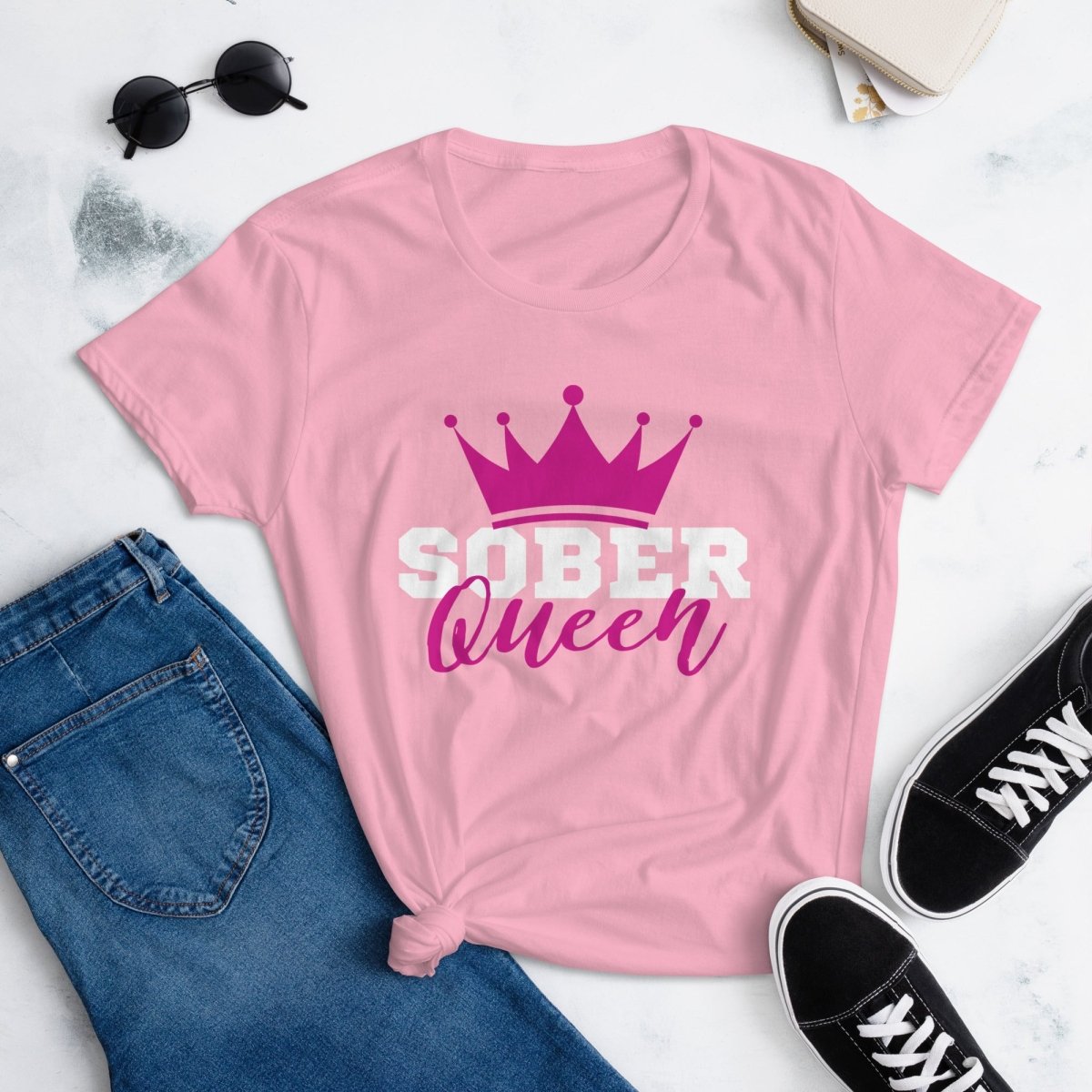 Sober Queen Dual-Print Fashion Tee - Reign with Style - Sobervation