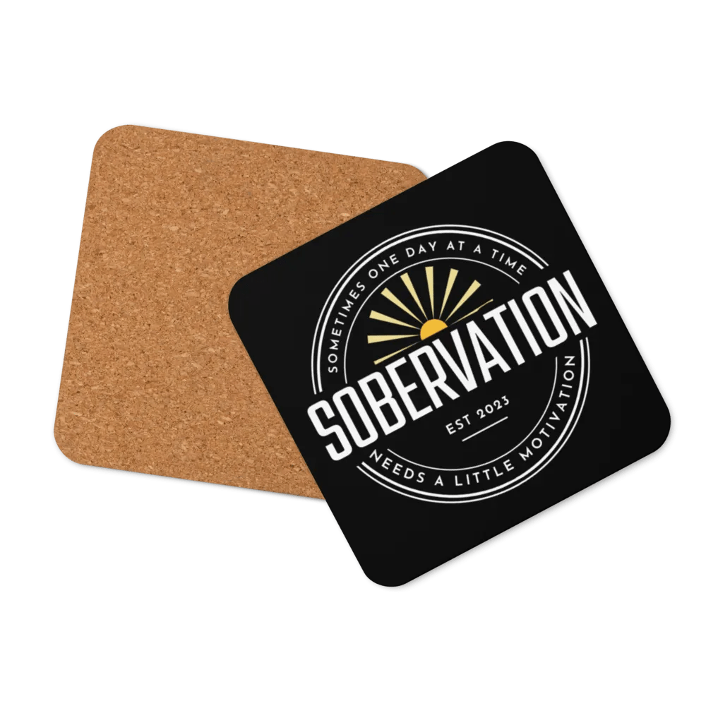 Sobervation Logo - Cork-back coaster - Sobervation