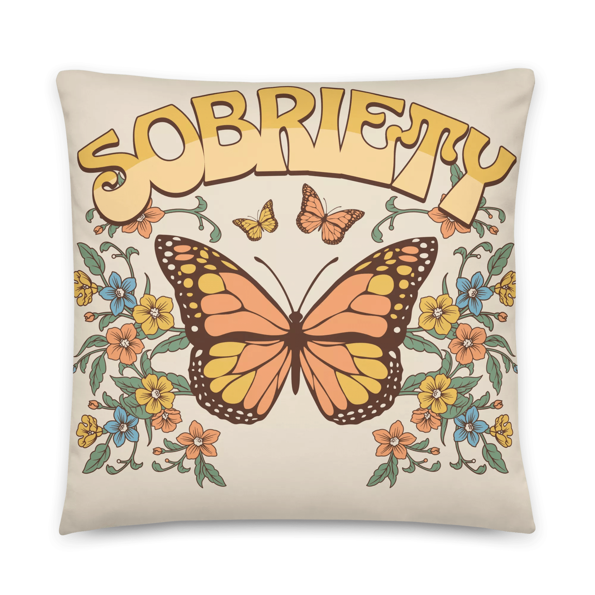 Sobriety Butterfly Accent Pillow - Sobervation