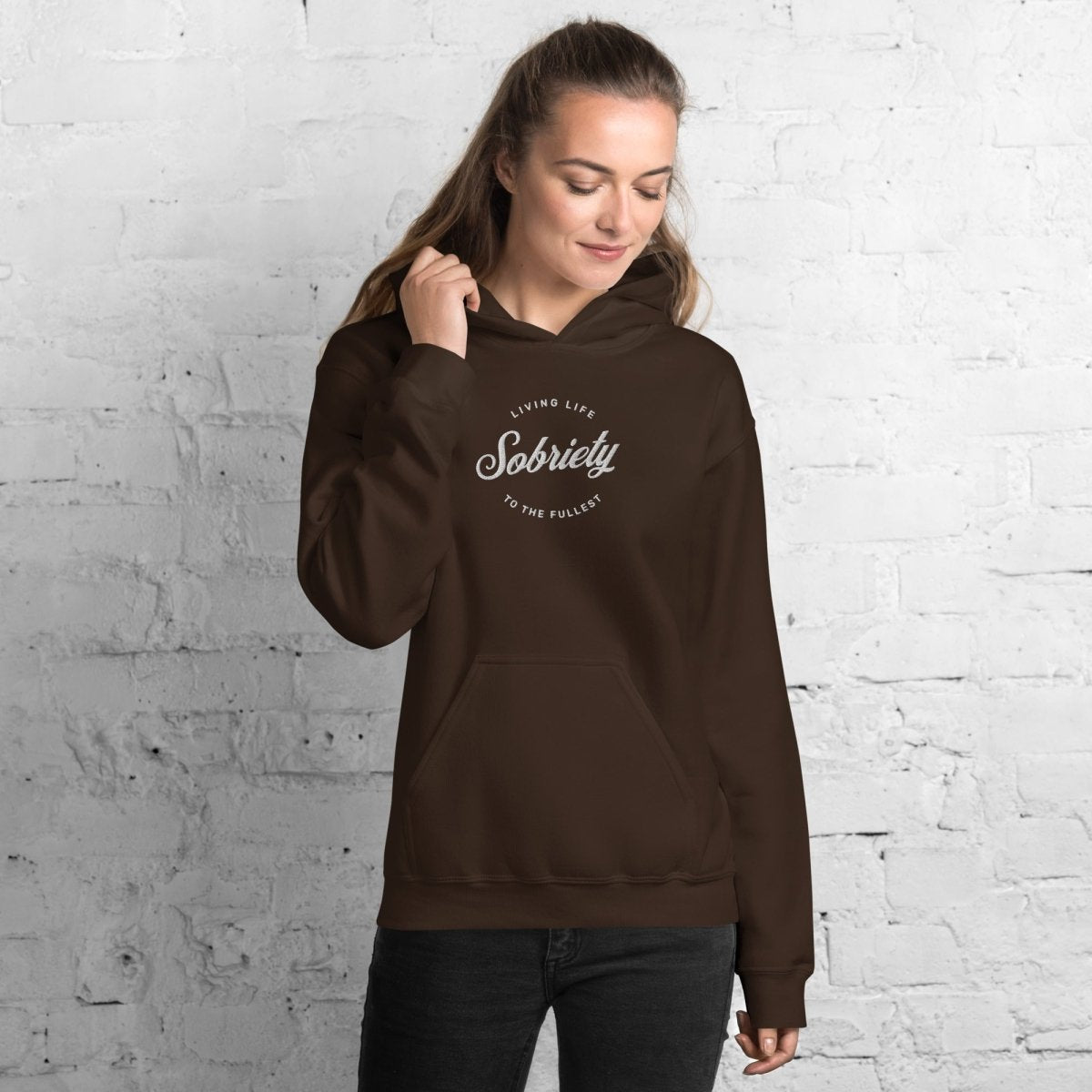 Sobriety, Living Lift To The Fullest - Embroidered Unisex Hoodie - Sobervation